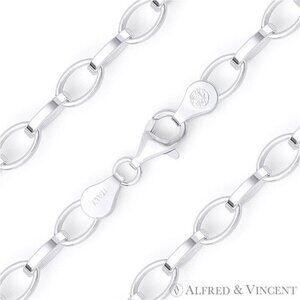 5.6mm Romy Link Oval Cable Chain Necklace in .925 Italy Sterling Silver - 18"
